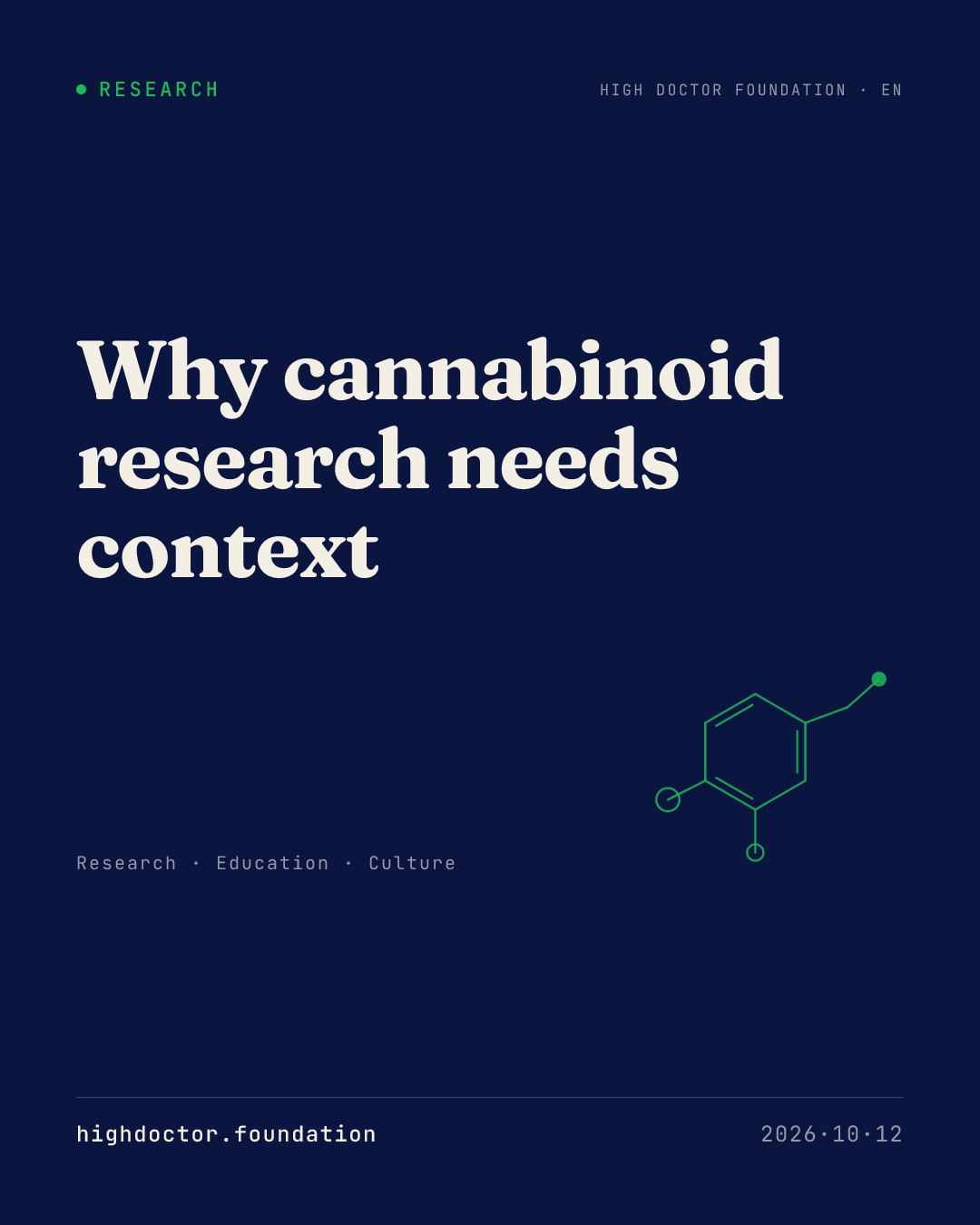 Why cannabinoid research needs context